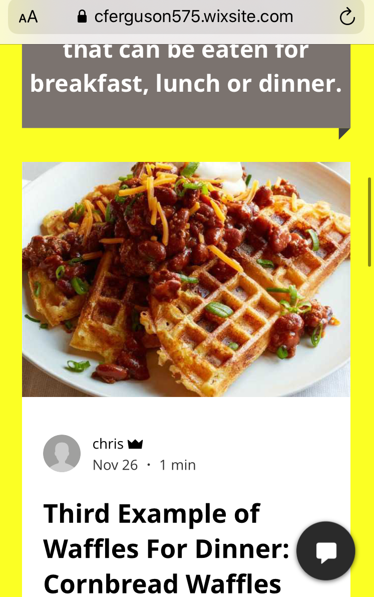 Here's a picture of cornbread waffles on mobile phones.