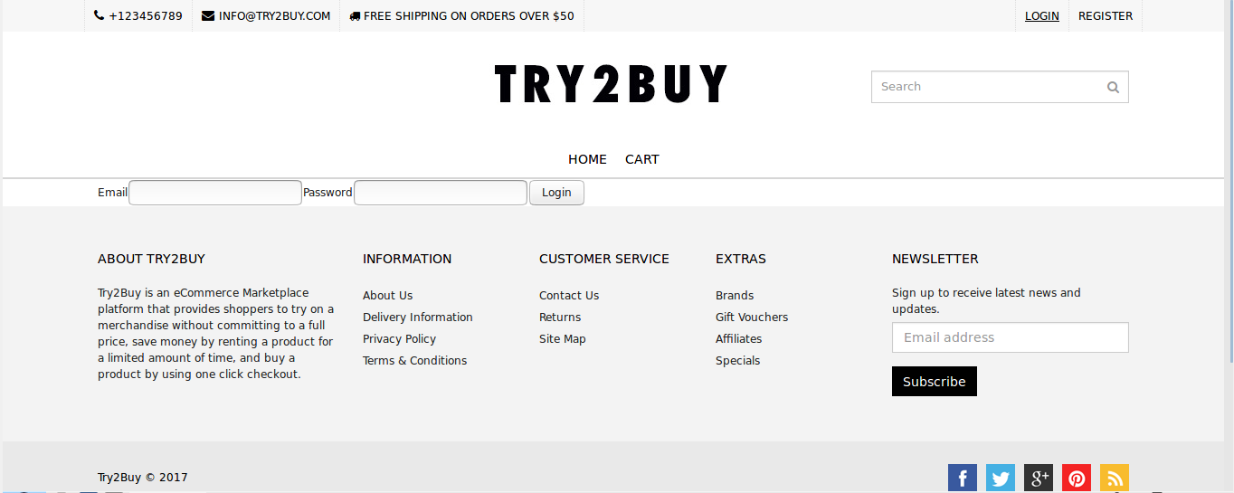 Picture of Try2Buy login page.